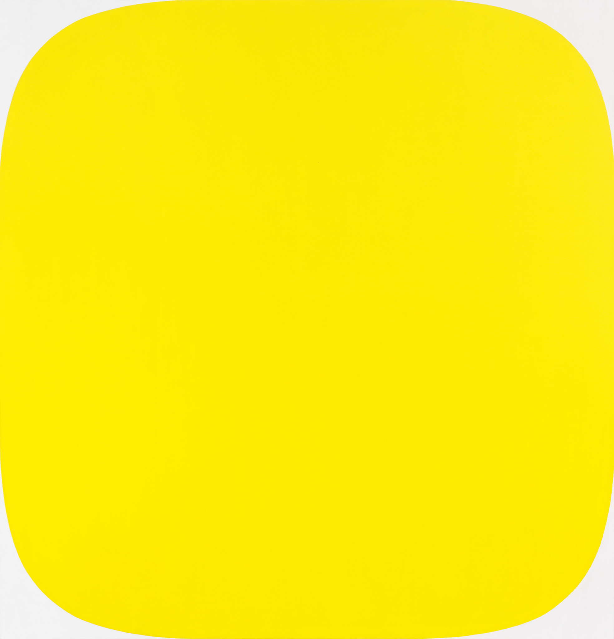 A bright yellow square with rounded corners centered on a white background.