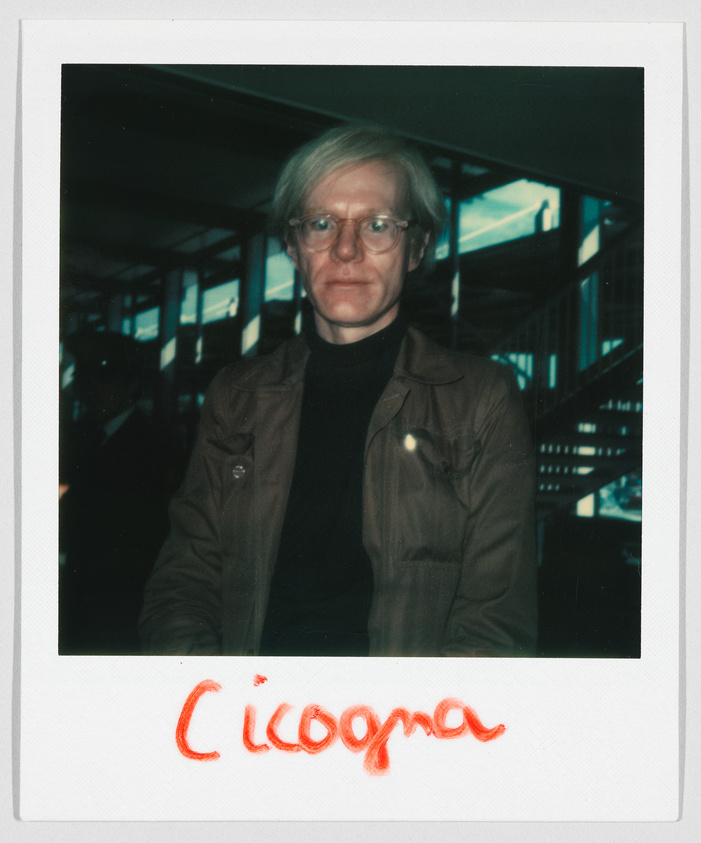 A person with light hair and glasses sits indoors; the word "Cicogna" is written in red below.
