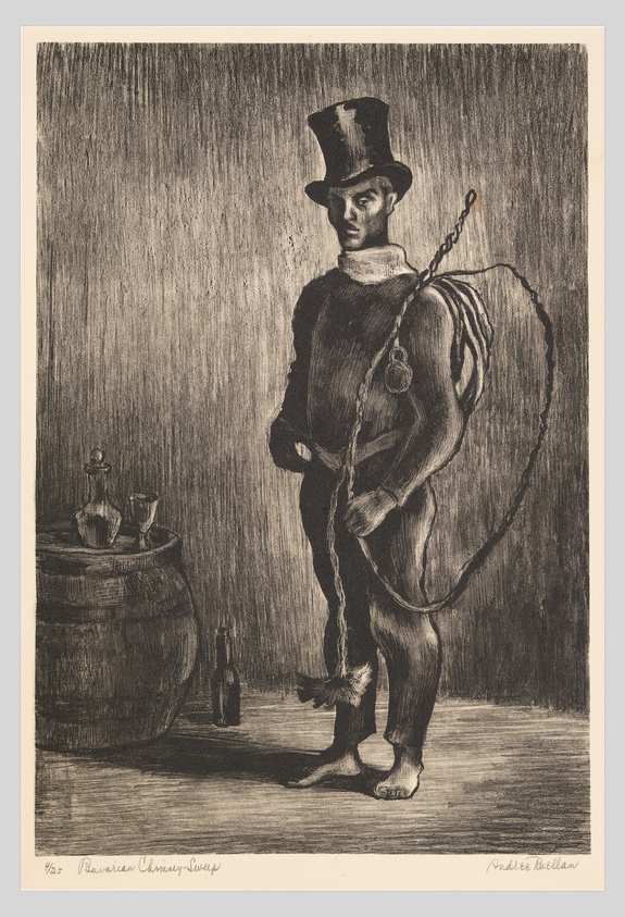 Vintage illustration of a man in a top hat and tights with a large hoop, standing next to a barrel and bottles.