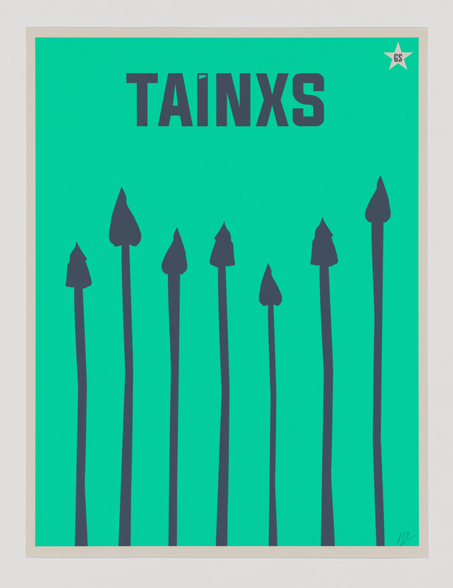 Green background with black arrow shapes and the word "TAINXS" in bold letters at the top.