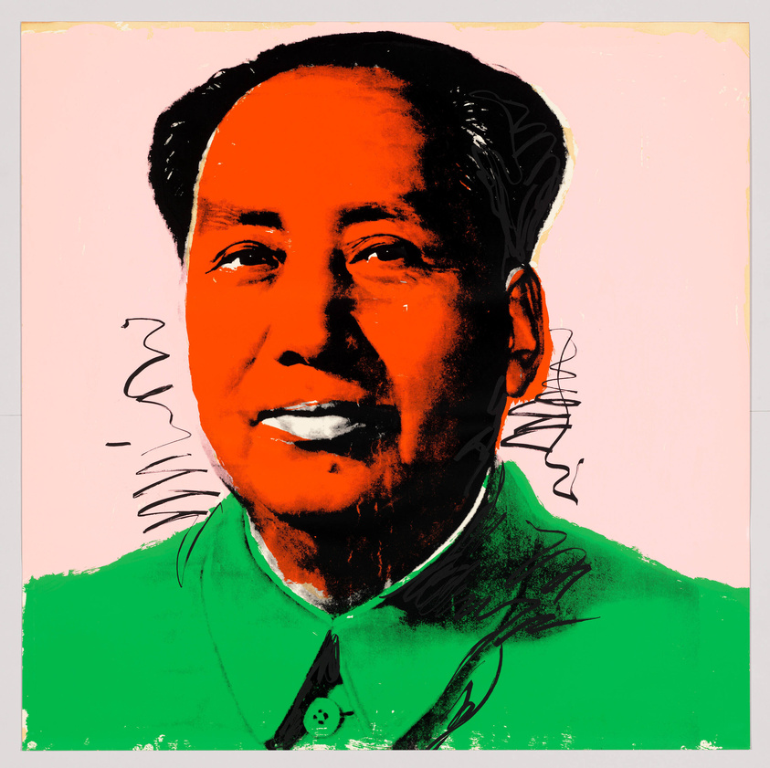 A stylized portrait of a man with a prominent smile, wearing a green shirt with a collar. The image features bold, flat colors and has a graphic, pop art aesthetic with a pinkish background.