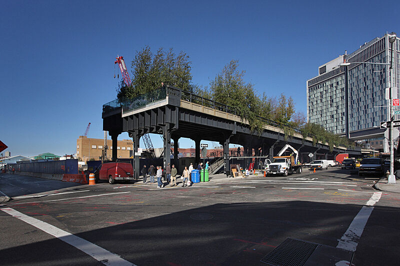 High line in front of the building site.