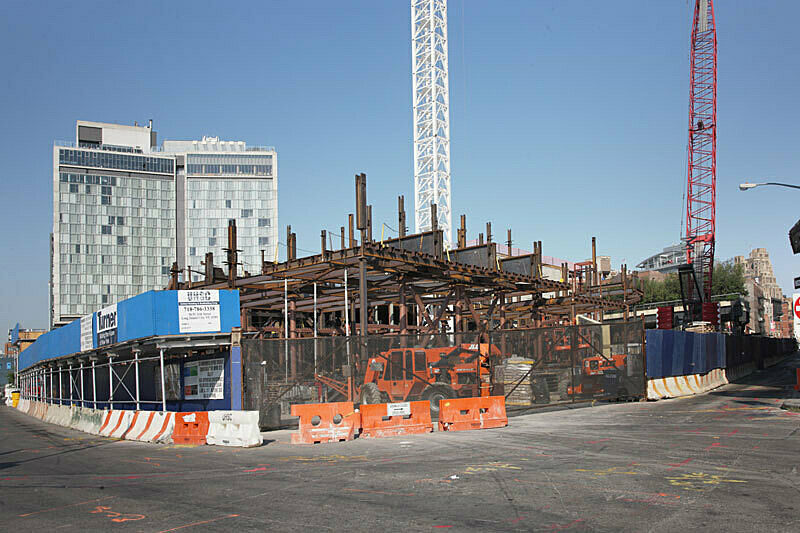 A few floors of the building laid out from the street.