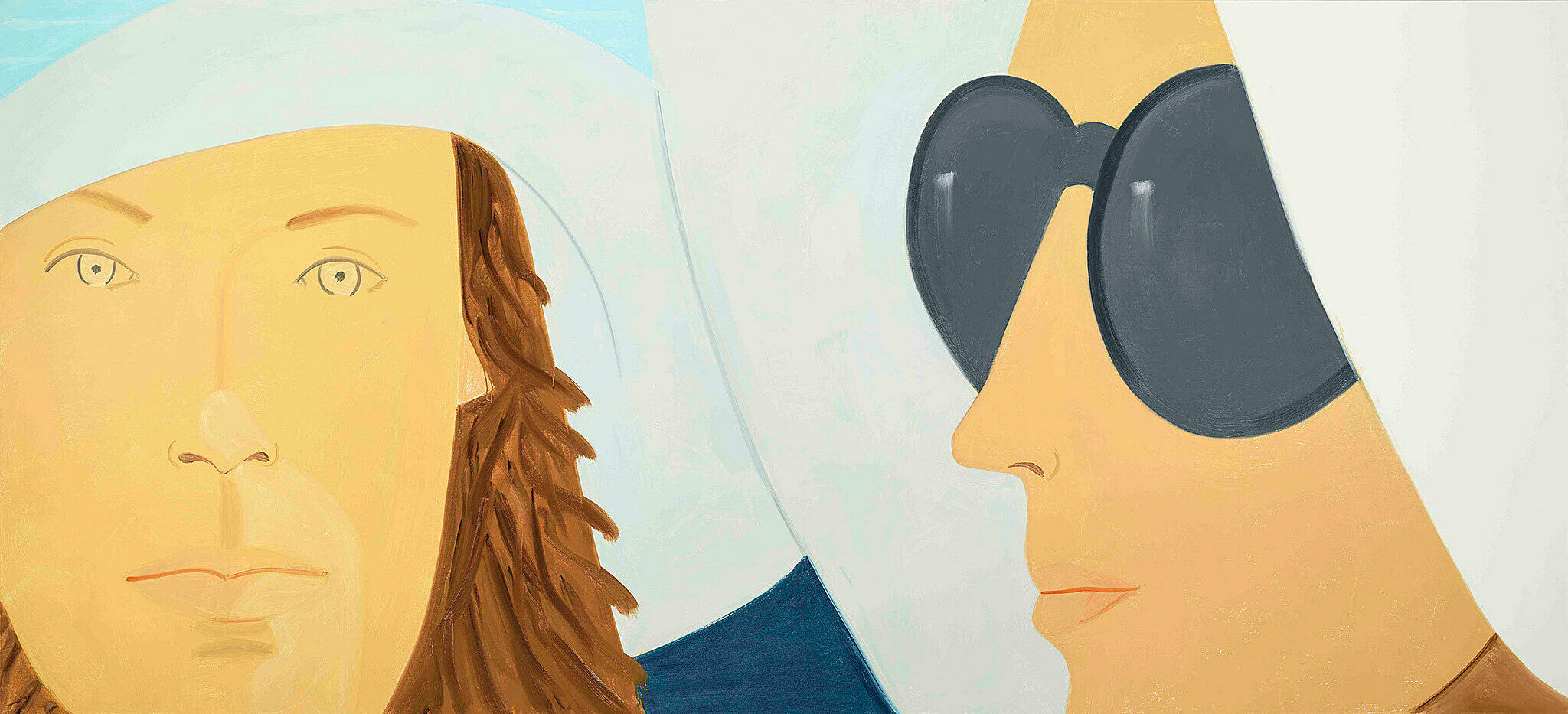 A painting by Alex Katz. Two women, one in sunglasses.