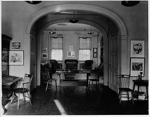 interior of an office and table.