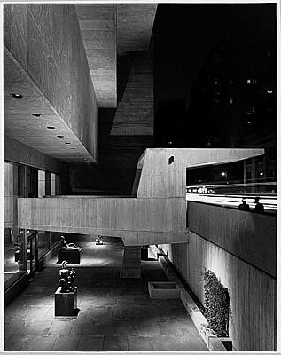 Sculpture and ramp  in the museum.