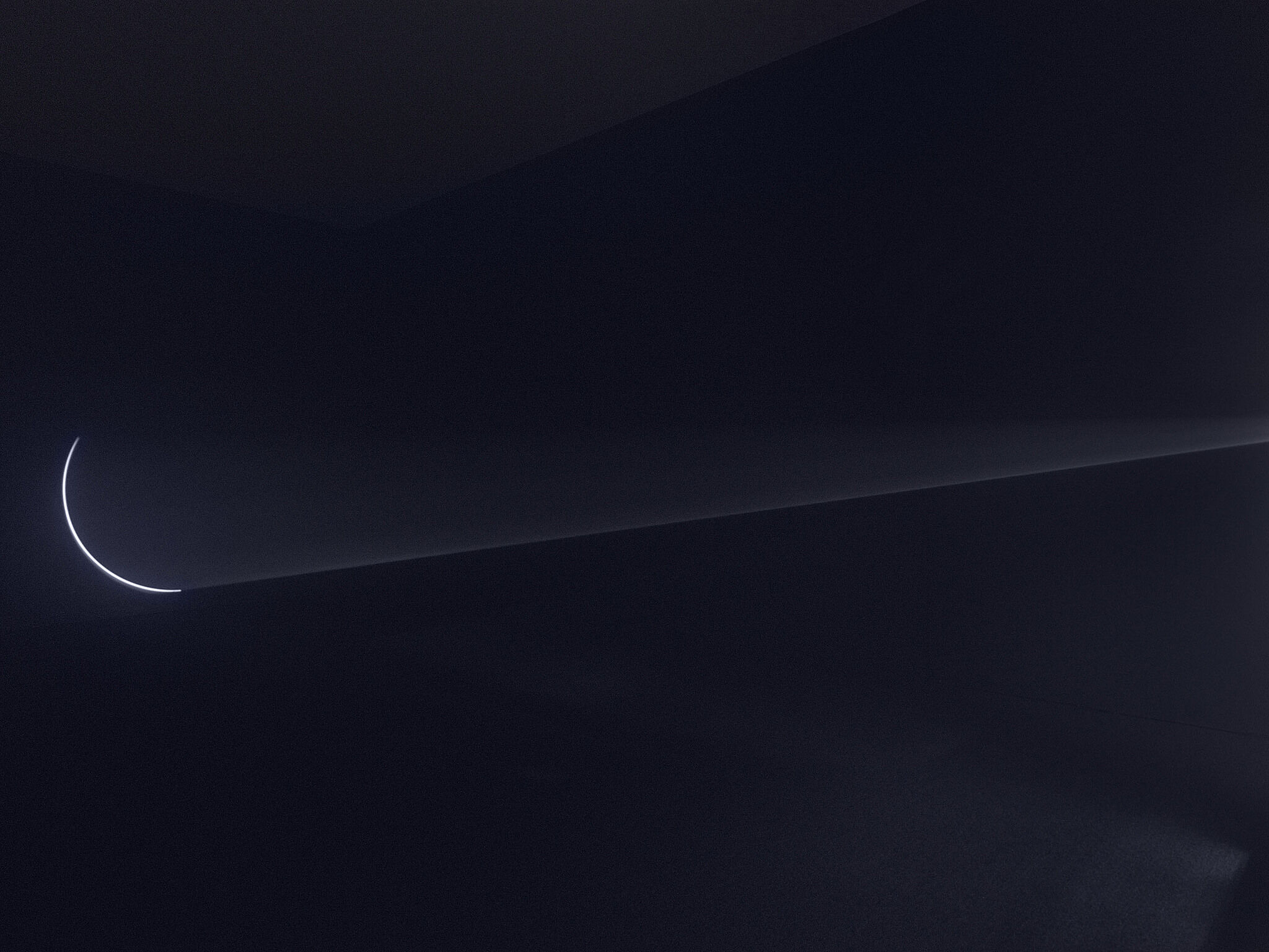 A circular shap at the end of a beam of light.