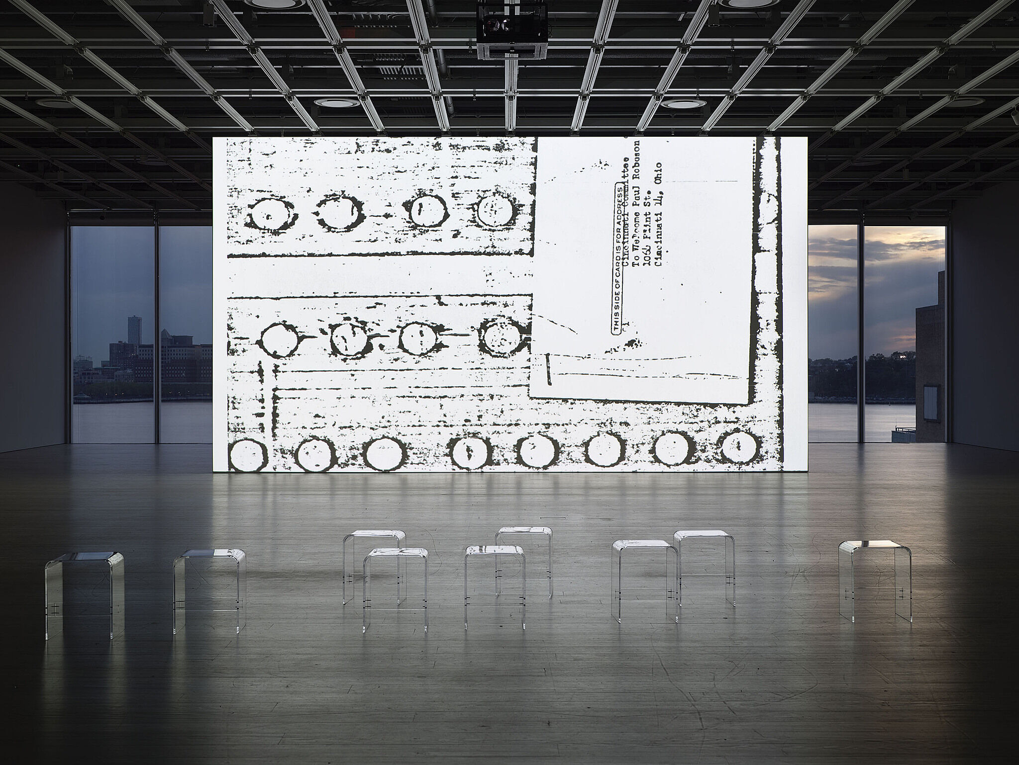 Floor plan on a bright white screen.