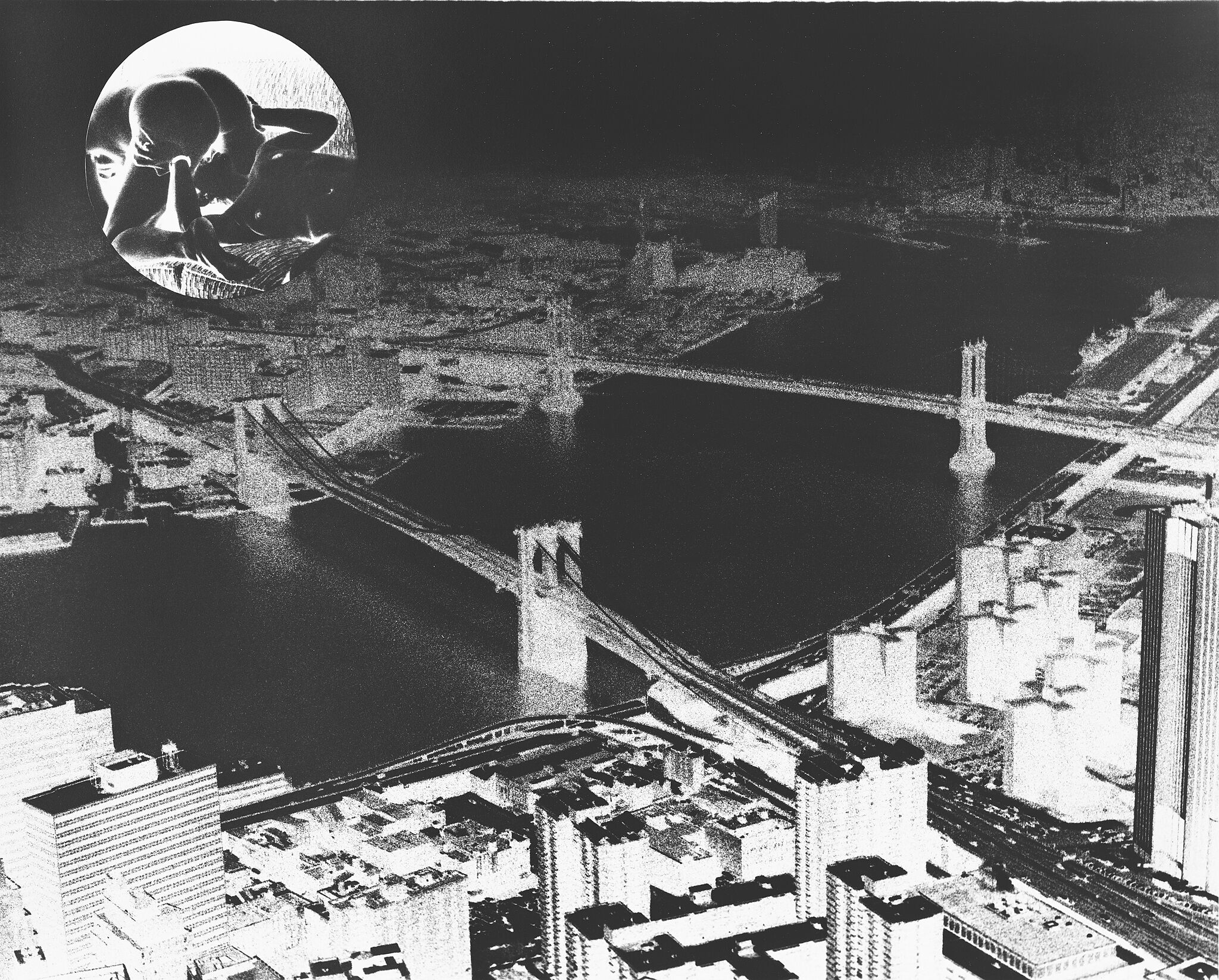 Image of New York City with sex scene in top left.