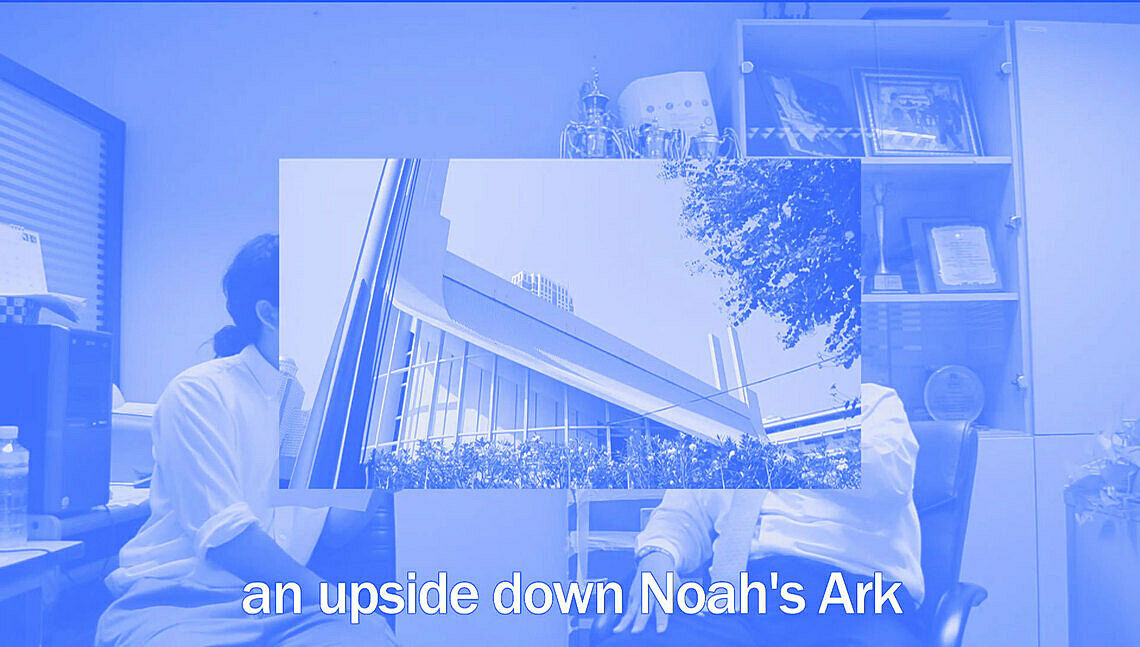 Two people talking about Noah's Ark