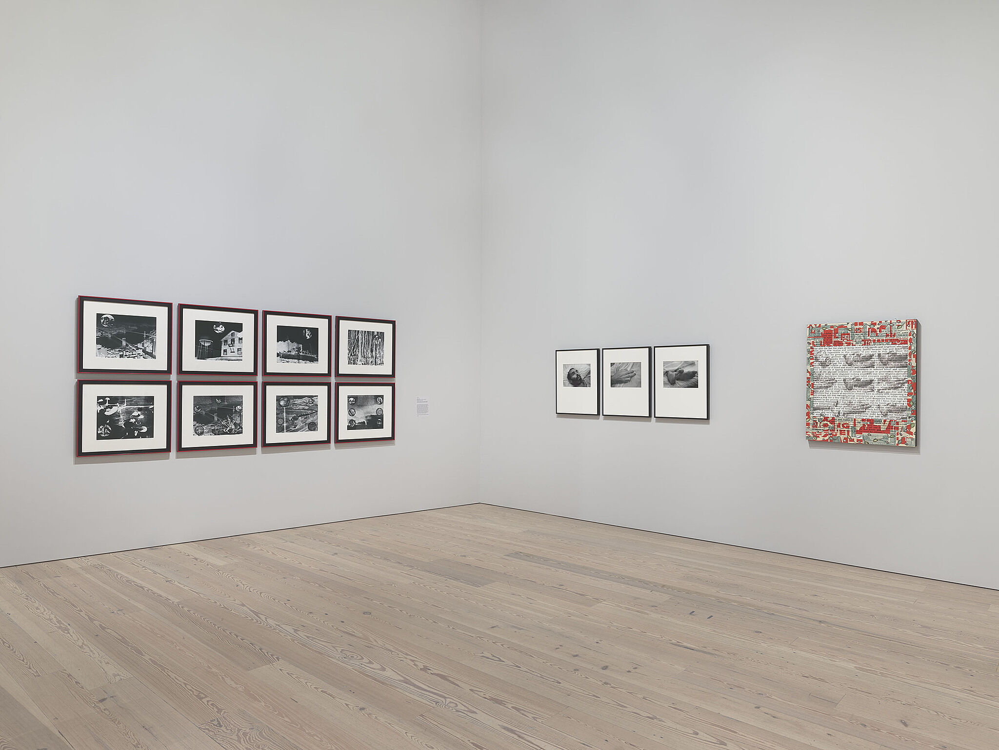 An image of the Whitney galleries with various artworks on the wall