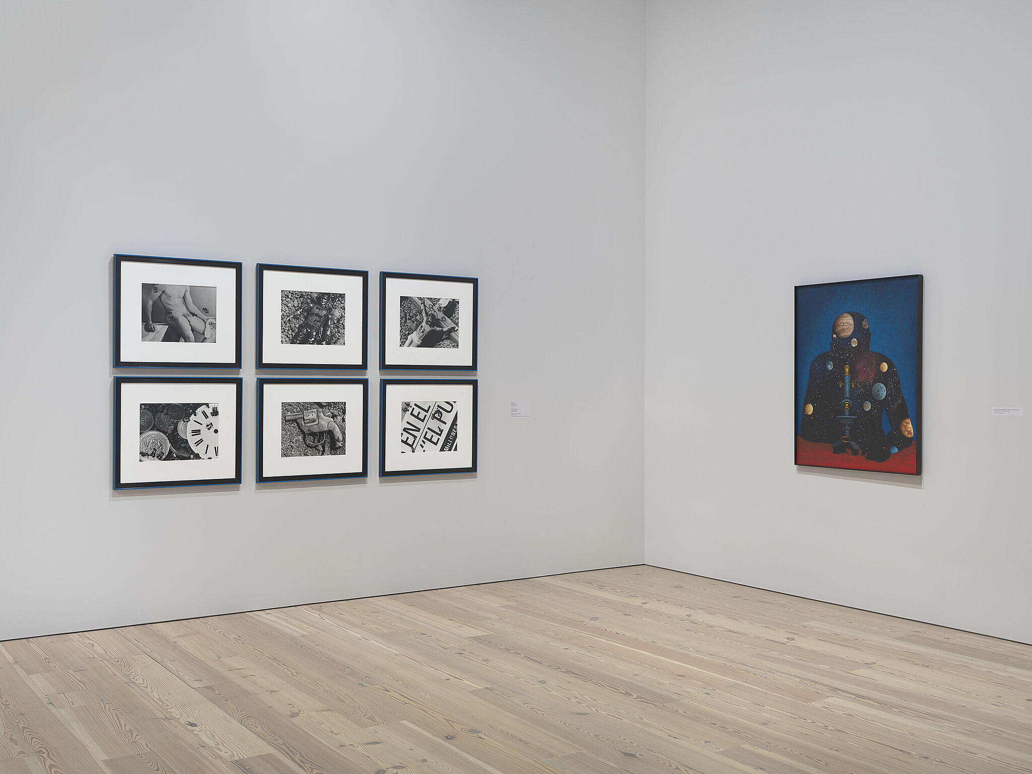 An image of the Whitney galleries with various artworks on the wall