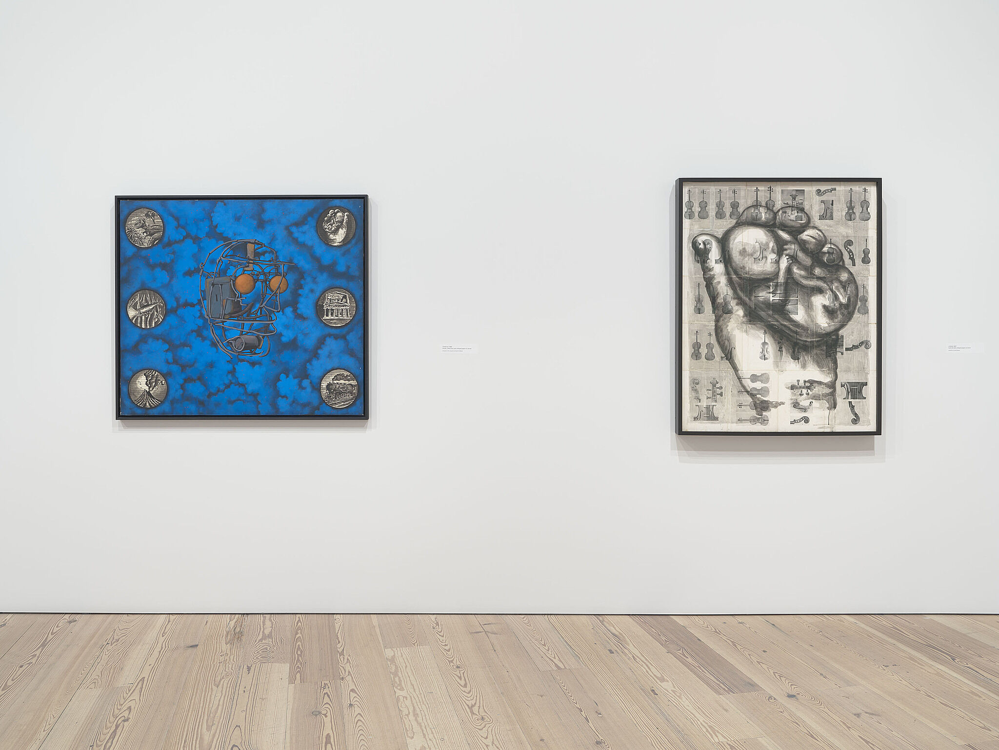 An image of the Whitney galleries with various artworks on the wall