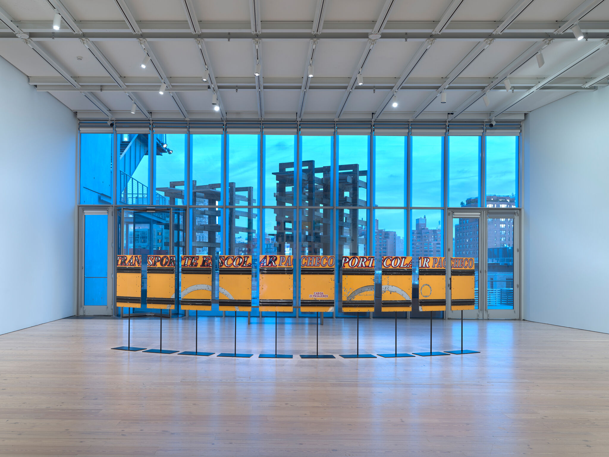 Artwork in a brightly lit gallery.